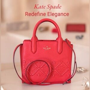 KATE SPADE NWT Prikly Pear Red Leather Satchel Crossbody Meriwether Flyn St.